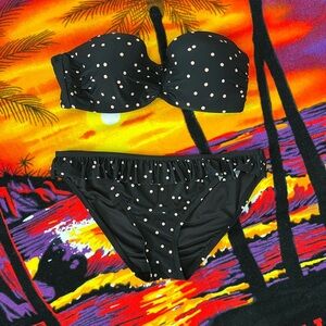 Kate Spade ♠️ Polka Dot Strapless Bikini Set with Ruffle Bikini bottom